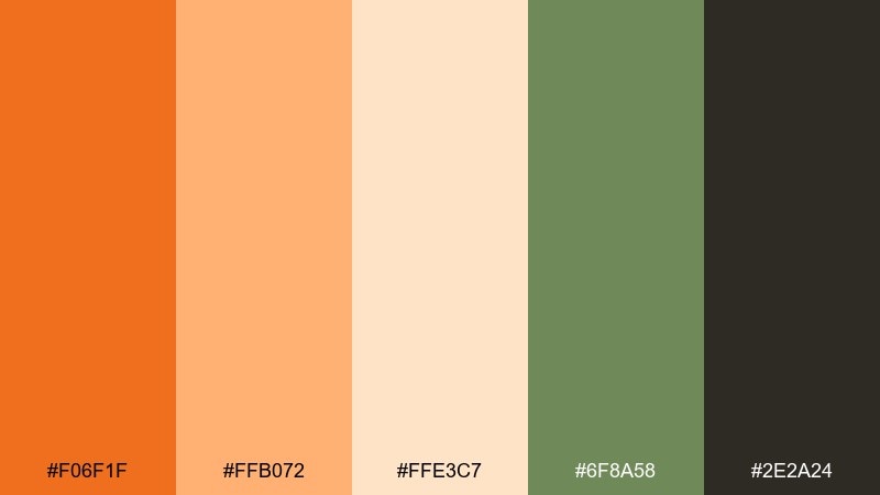 pumpkin patch pumpkin color palette with hex codes