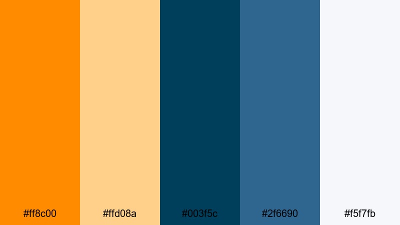 pumpkin sky color palette with hex codes