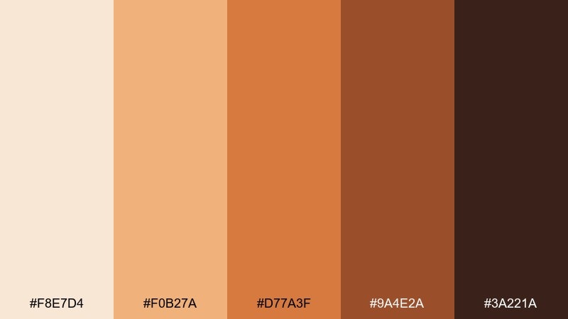 pumpkin spice coffee shop color palette with hex codes
