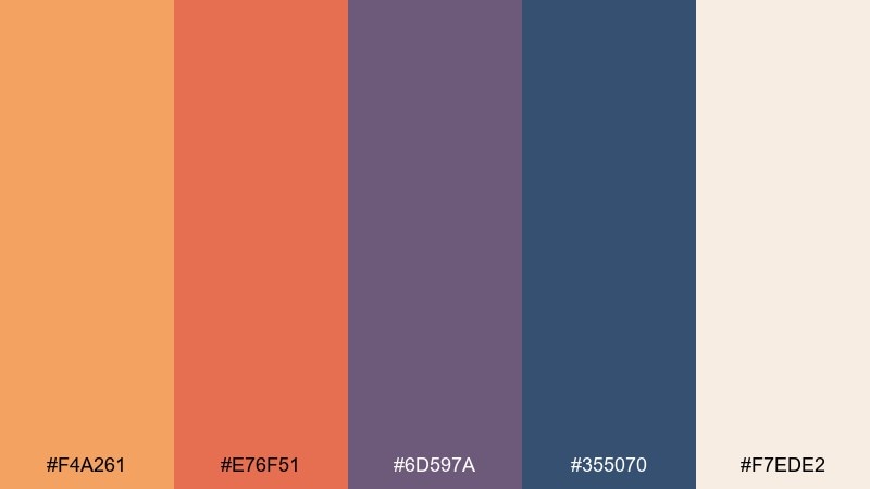 pumpkin spice print color palette with hex codes