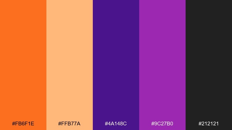 pumpkin violet color palette with hex codes