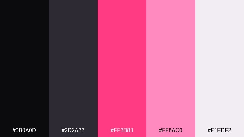 punk ballet color palette with hex codes