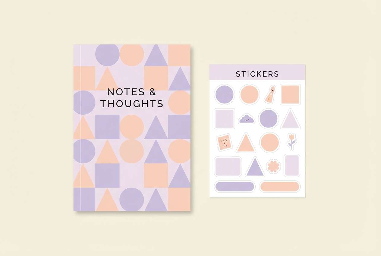 pastel lilac stationery set