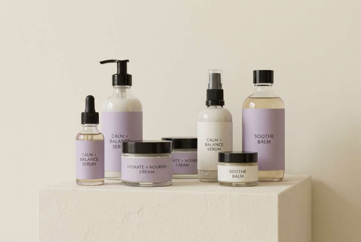 lilac skincare packaging