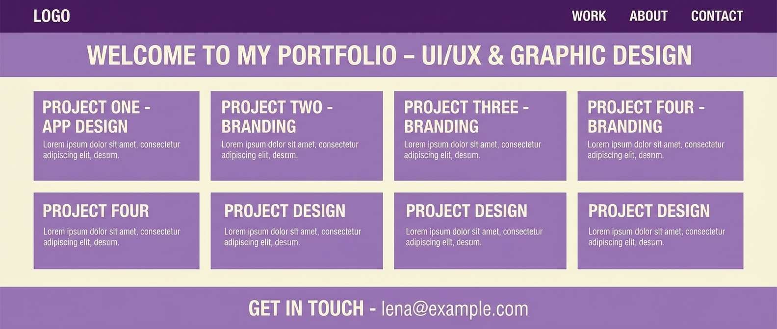 lilac portfolio website layout