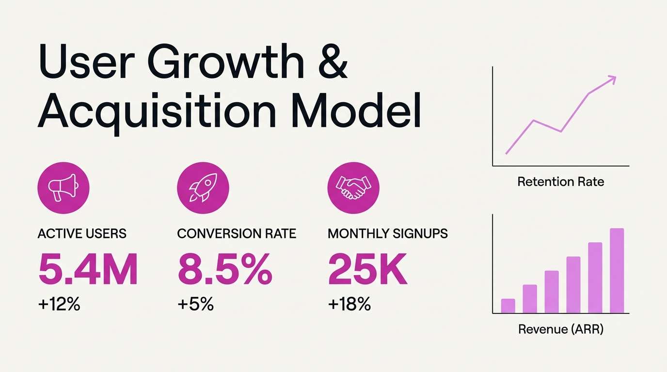 pitch deck slides in magenta iris