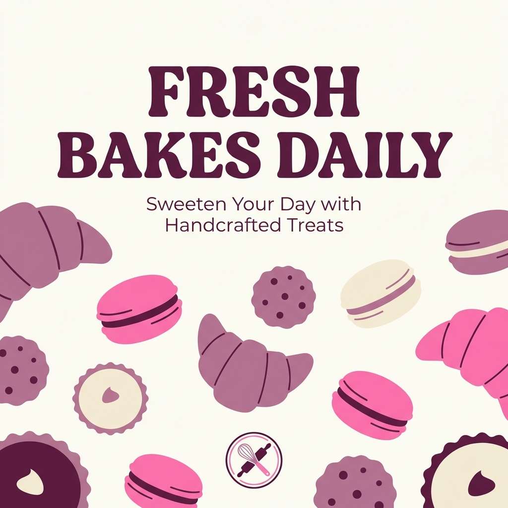 bakery post in berry macaron colors