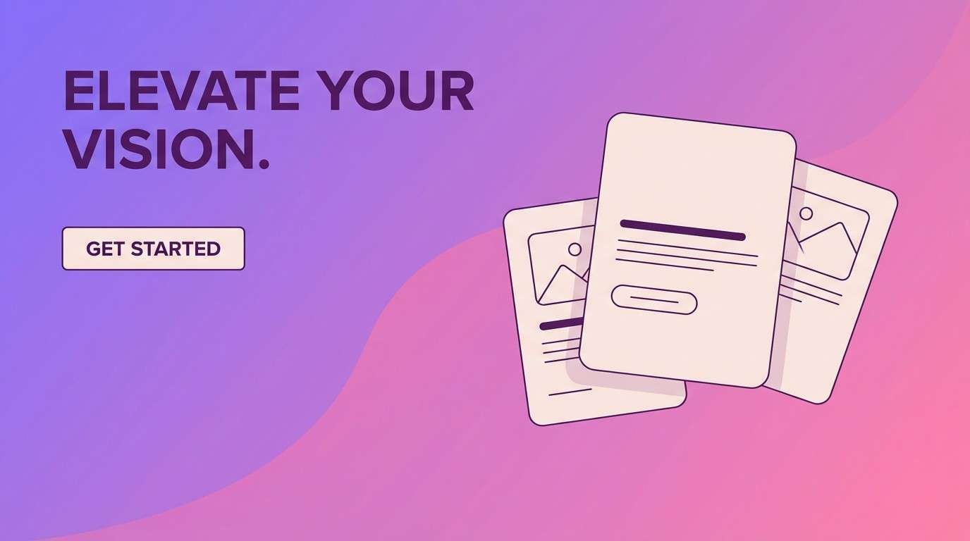 website hero in violet pink gradient