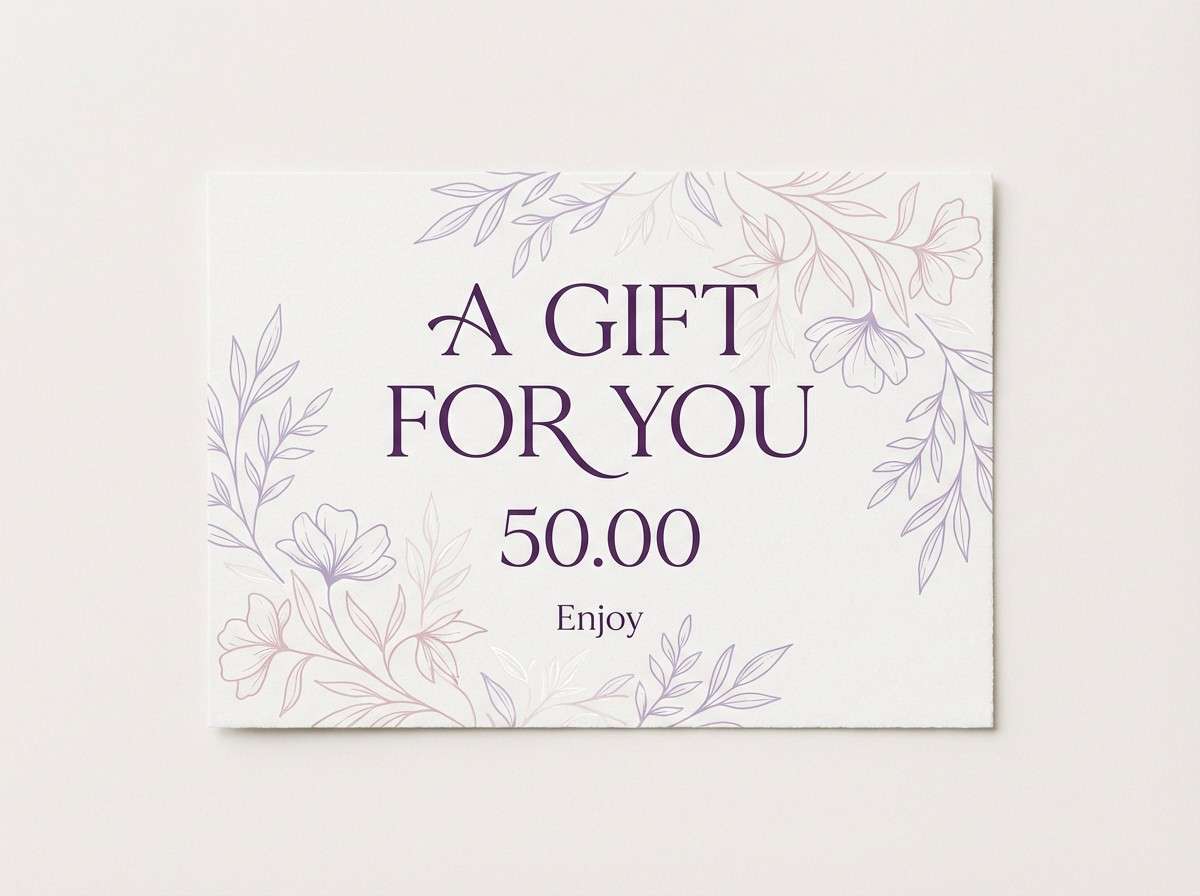spa gift card in lavender rosewater