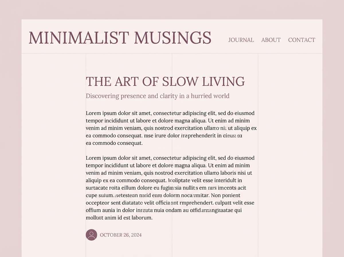 dusty mauve editorial layout