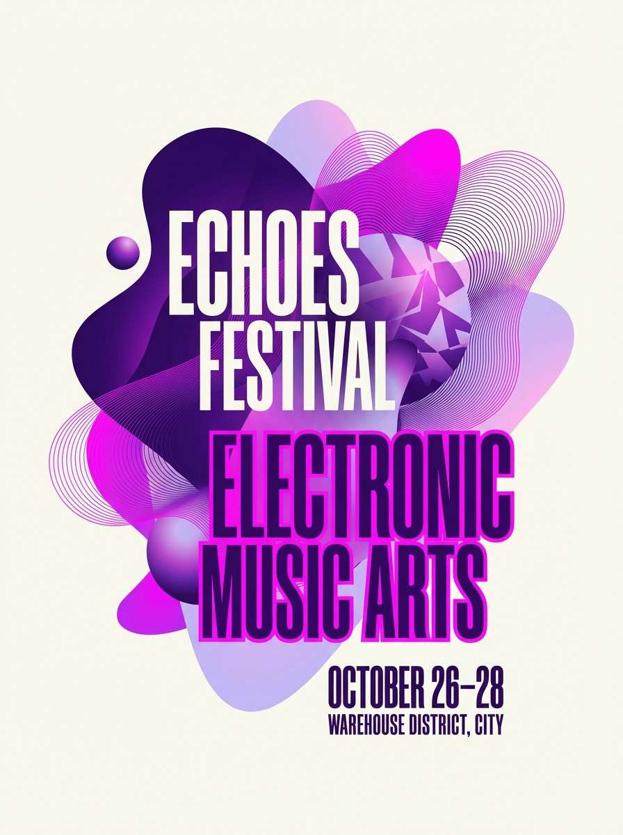 neon plum event poster