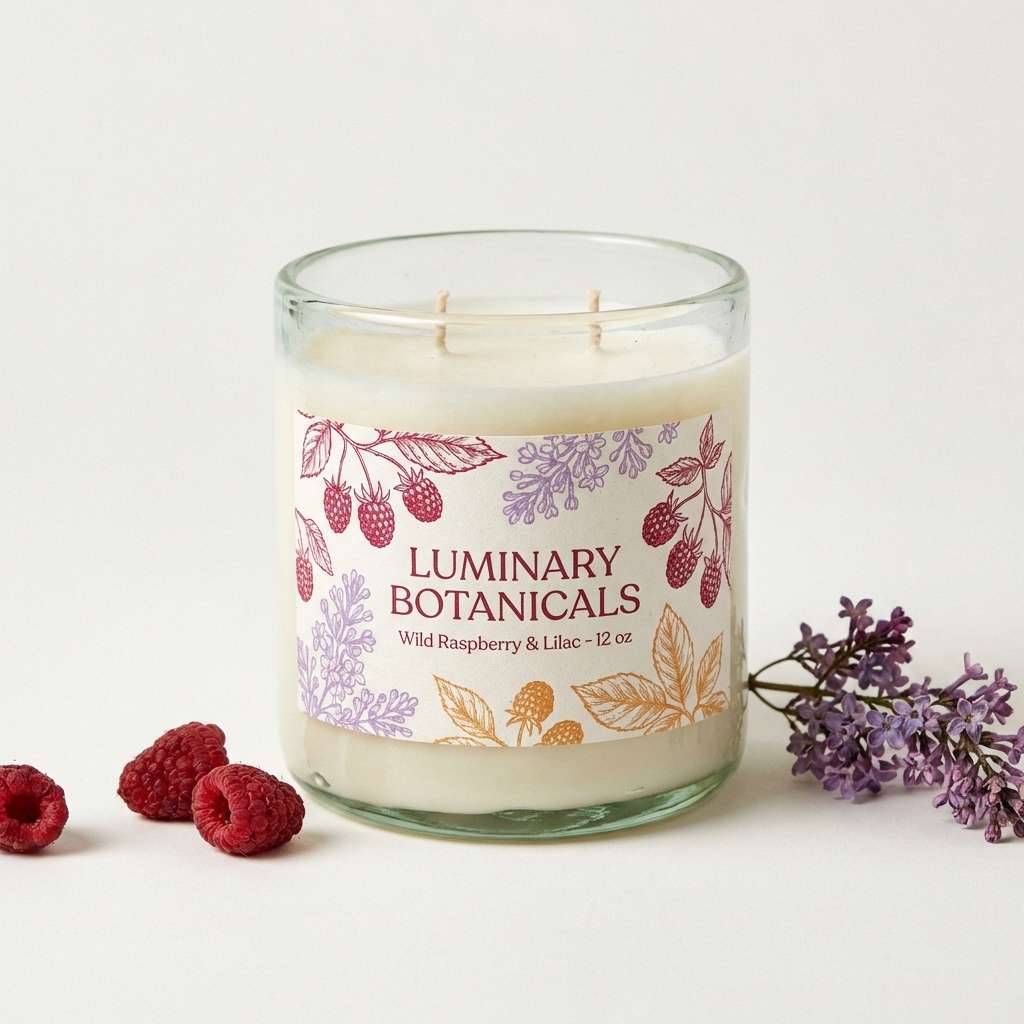 candle label studio shot