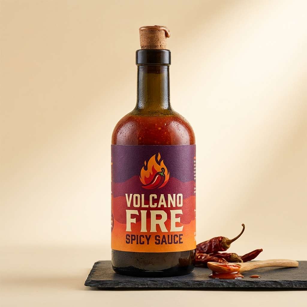 spicy sauce bottle ad