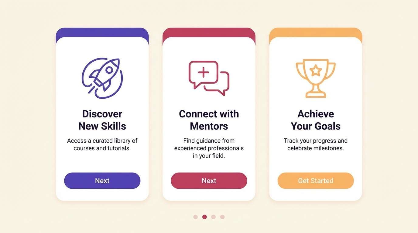 app onboarding ui mockup