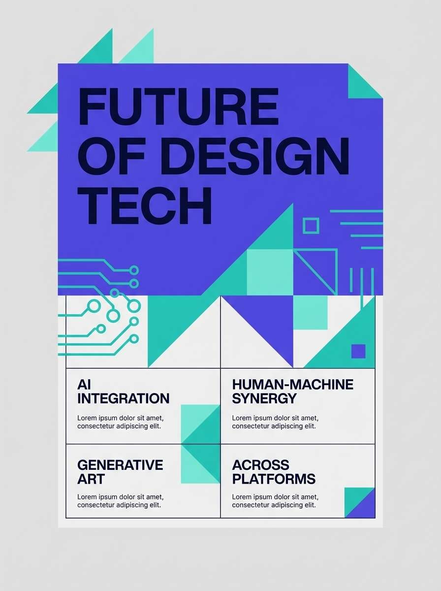 purple teal tech poster