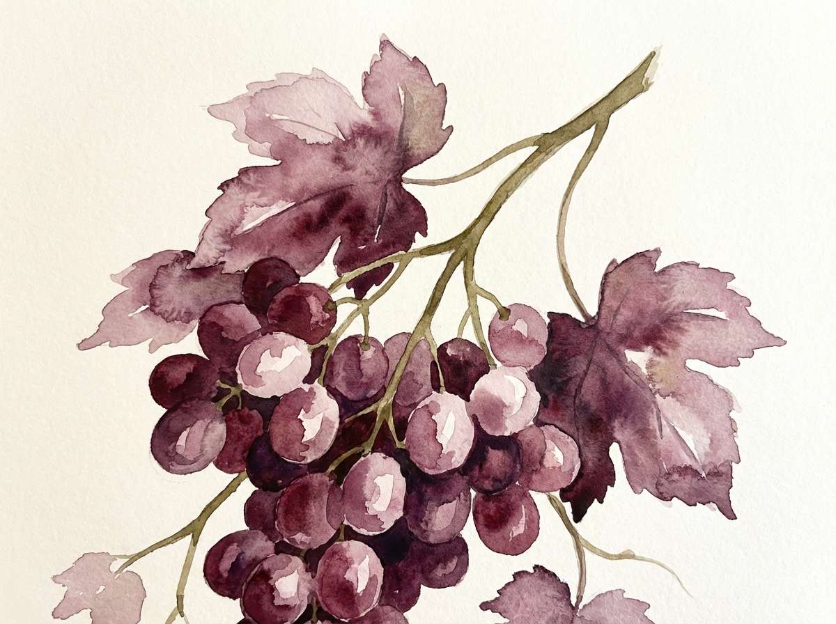 watercolor grapes illustration