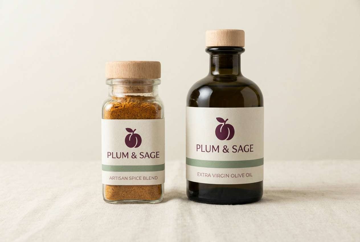 artisan label spice jar