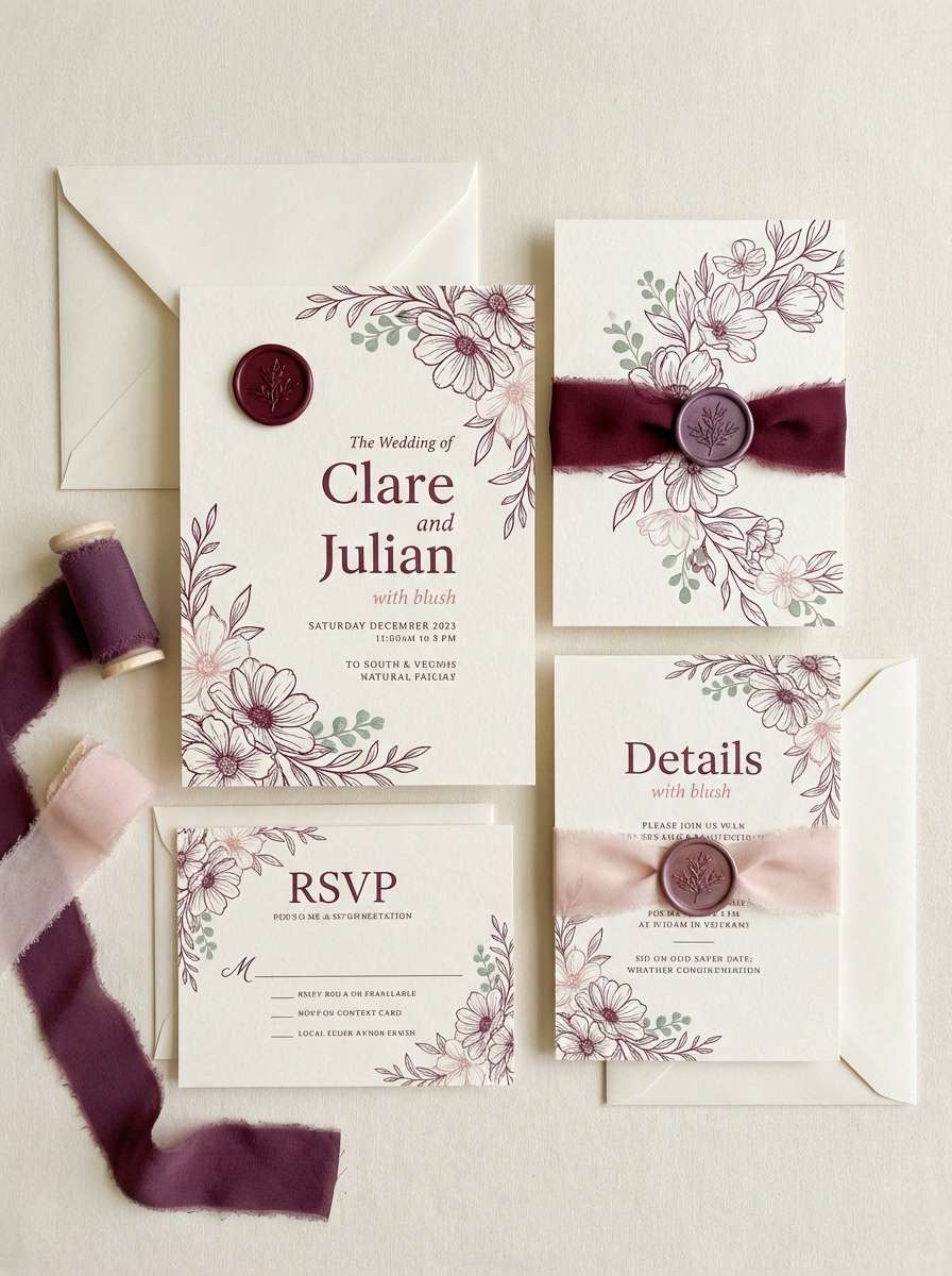 vineyard wedding invitation