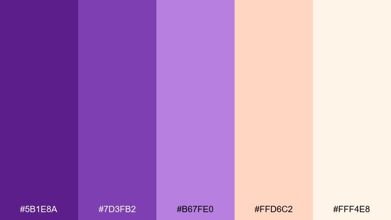 purple yam sunrise ube color palette with hex codes