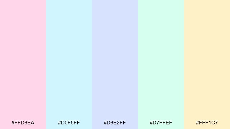 quartz bloom holographic color palette with hex codes