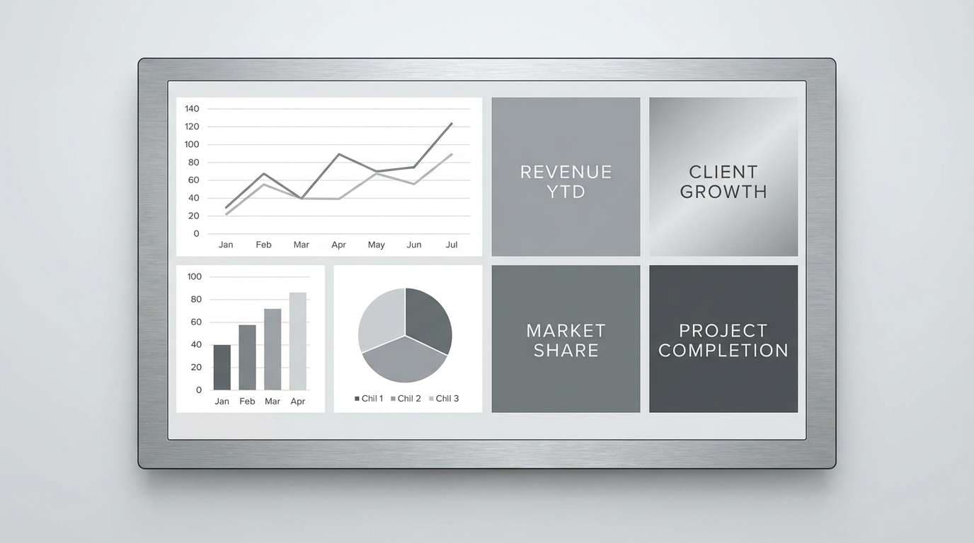 corporate slides in gray tones