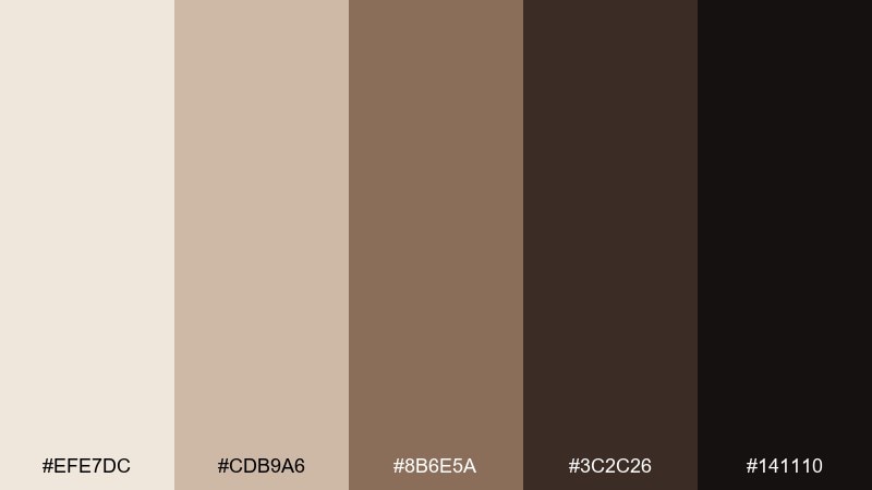 quiet cocoa night hygge color palette with hex codes