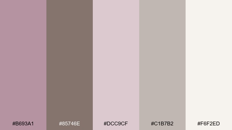 quiet desert branding mauve taupe color palette with hex codes