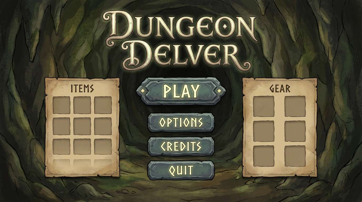 fantasy game menu ui