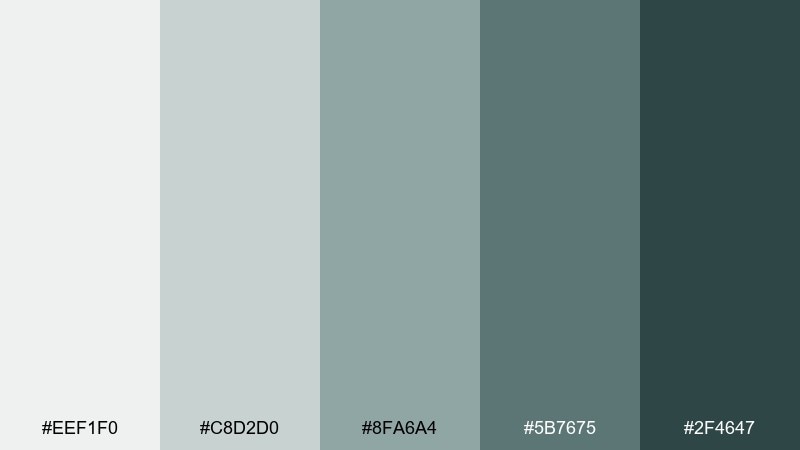 quiet fjord tundra color palette with hex codes