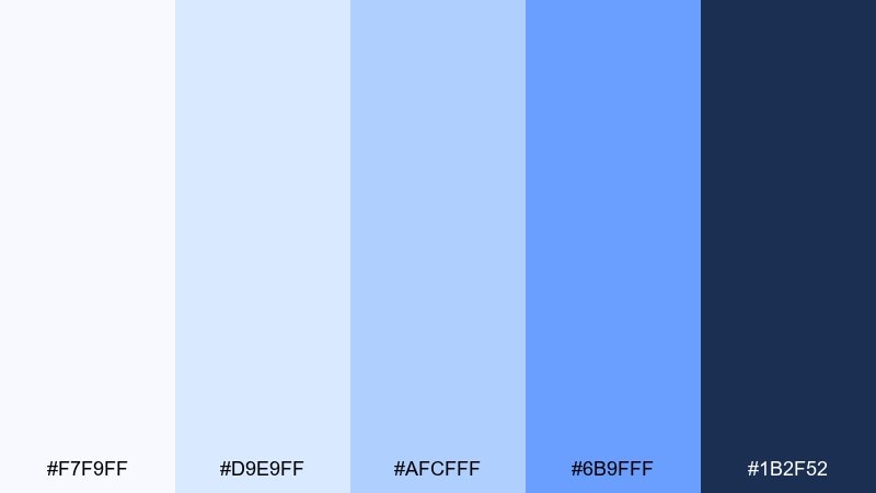 quiet library blue and light blue color palette with hex codes