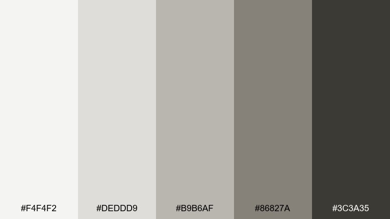quiet loft color palette with hex codes