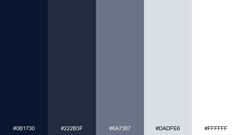 quiet minimal color palette with hex codes