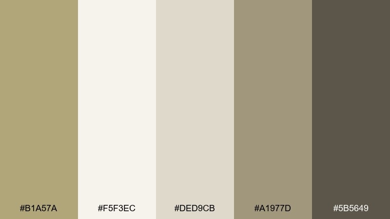 quiet monochrome khaki color palette with hex codes