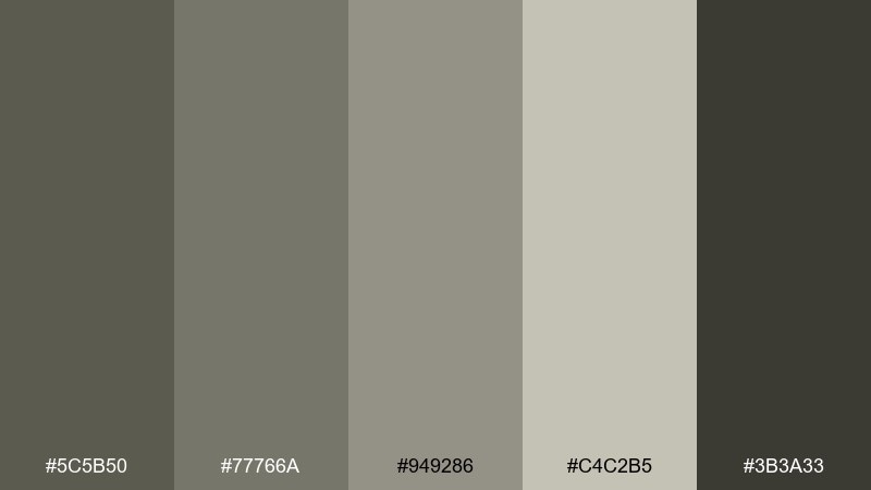 quiet utility drab color palette with hex codes