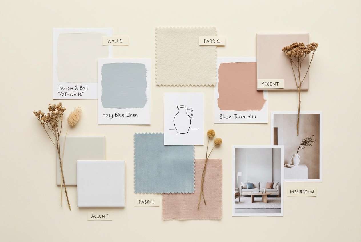 cozy home decor moodboard