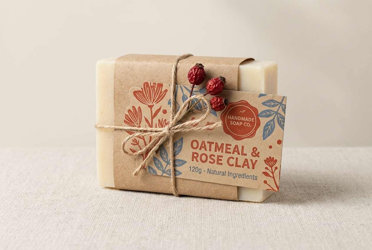 handmade soap packaging shot