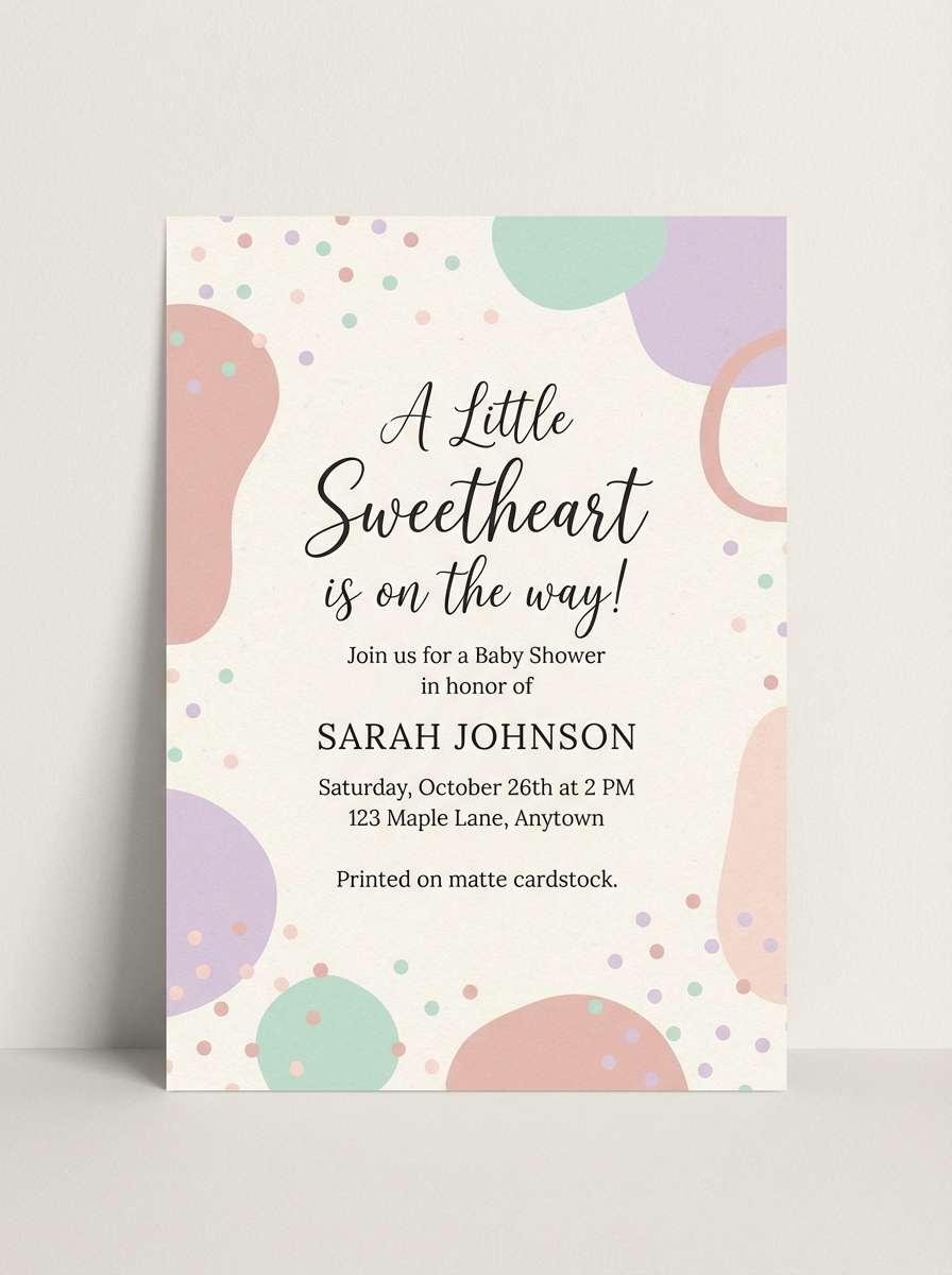 pastel baby shower invite