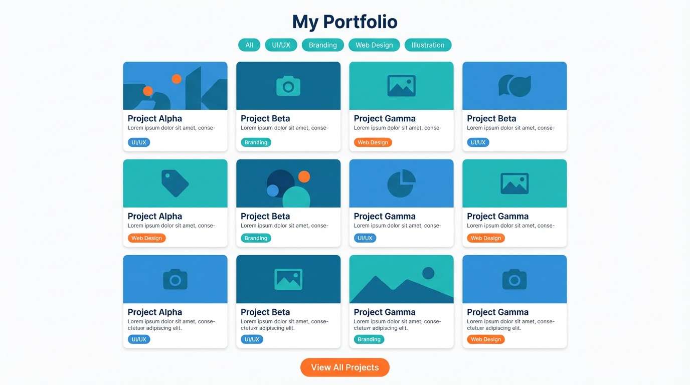 portfolio ui with color tags