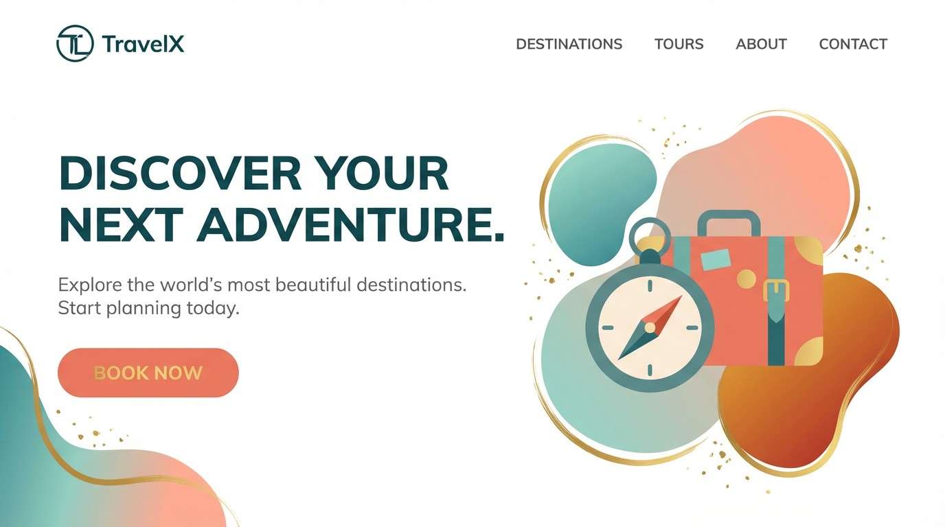 travel hero ui layout