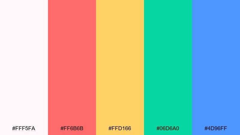 rainbow sprinkles ice cream color palette with hex codes