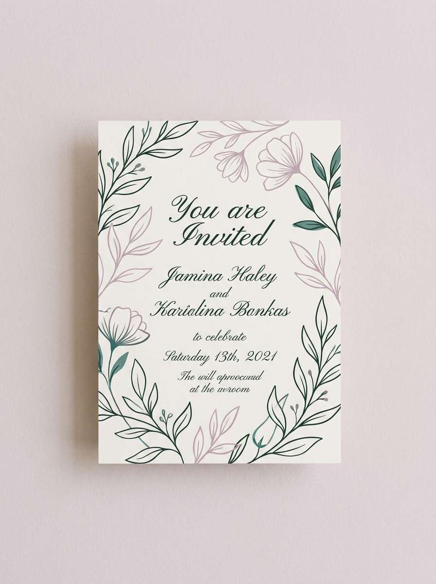 botanical invitation card