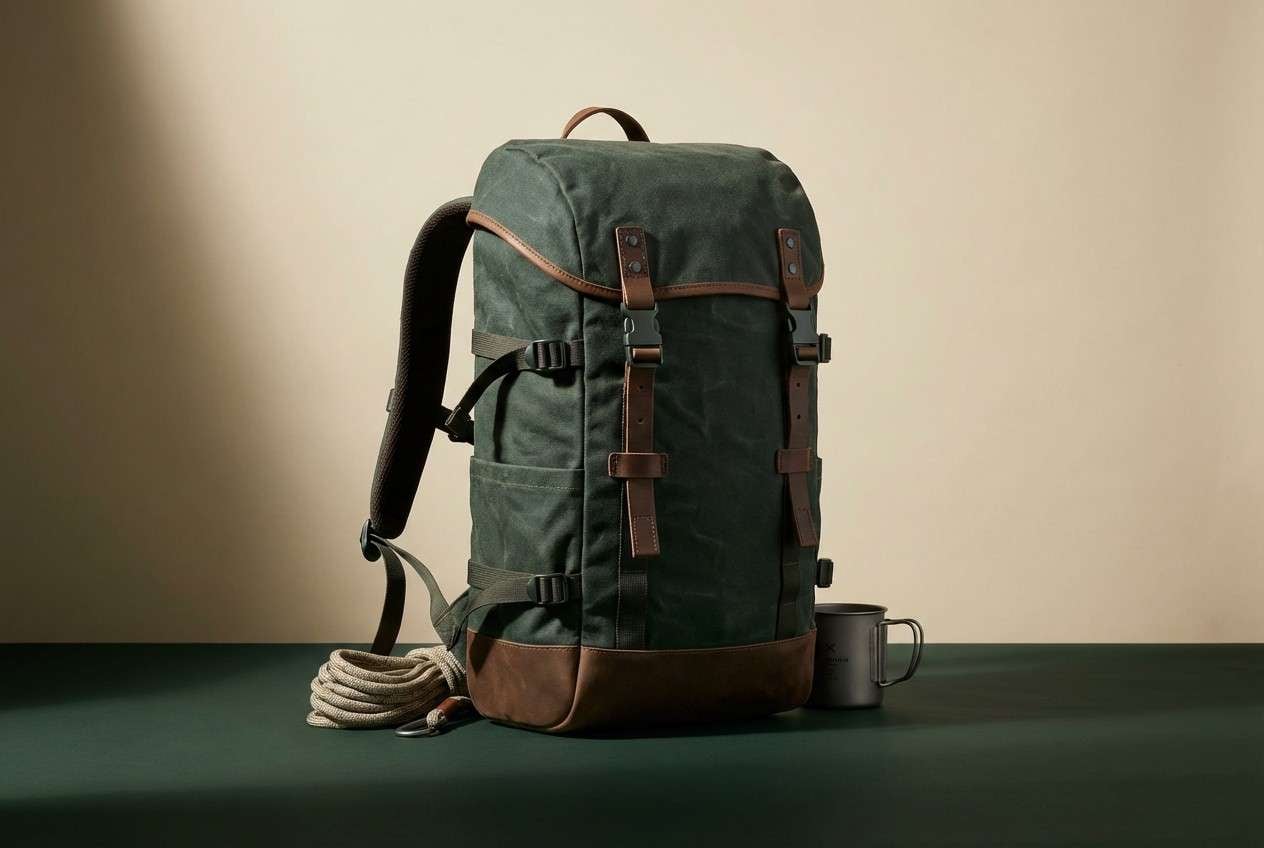 outdoor backpack product ad