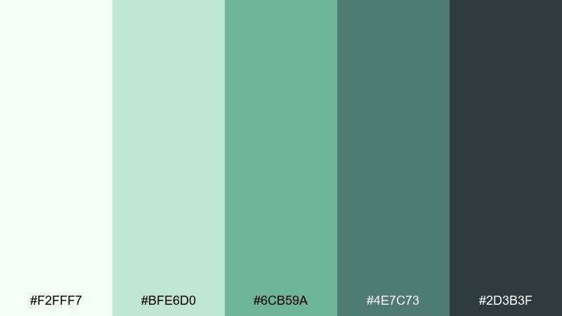 rainwashed garden fresh color palette with hex codes