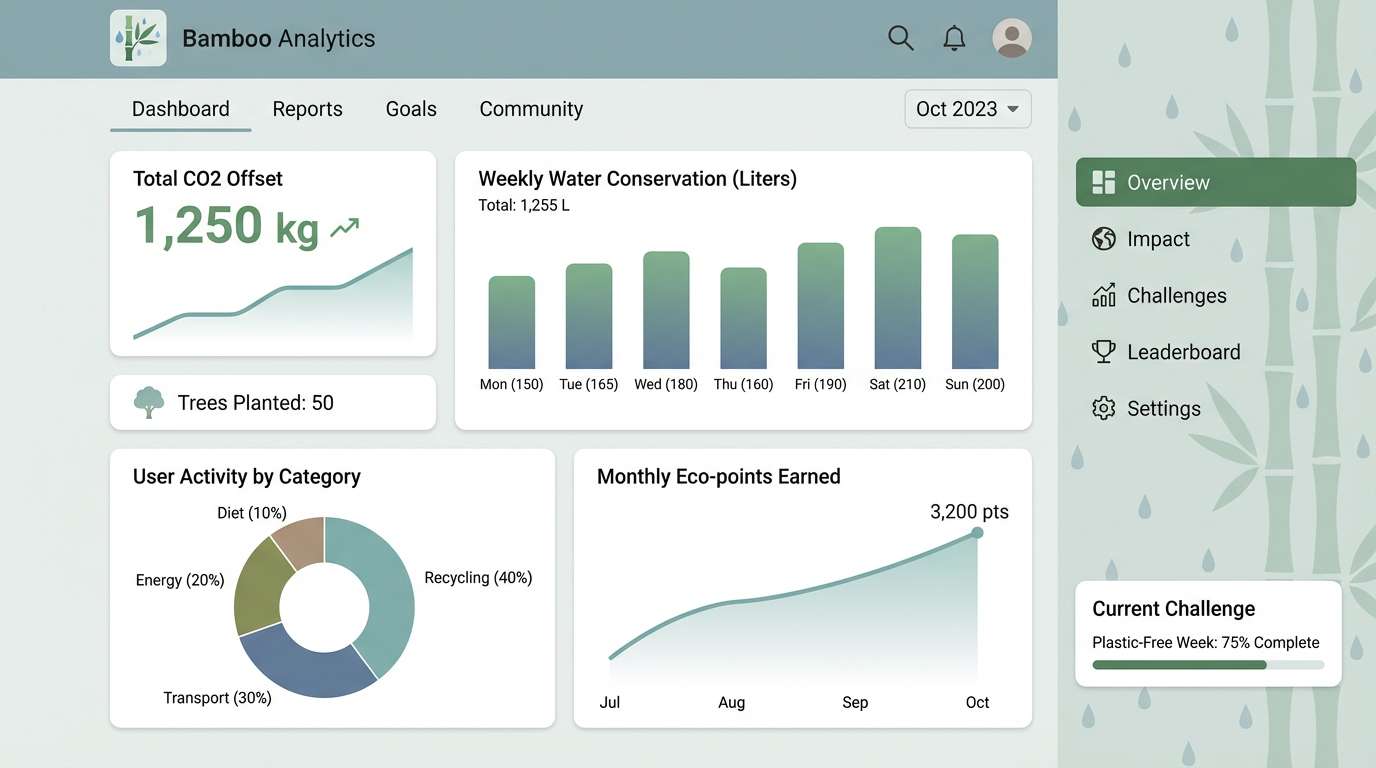 rainy bamboo dashboard ui