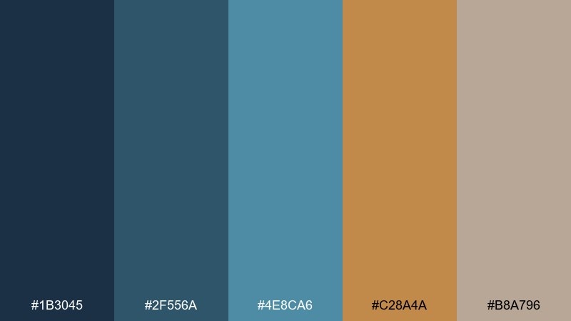 rainy boulevard blue bronze color palette with hex codes