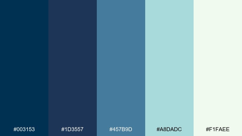 rainy boulevard prussian blue color palette with hex codes