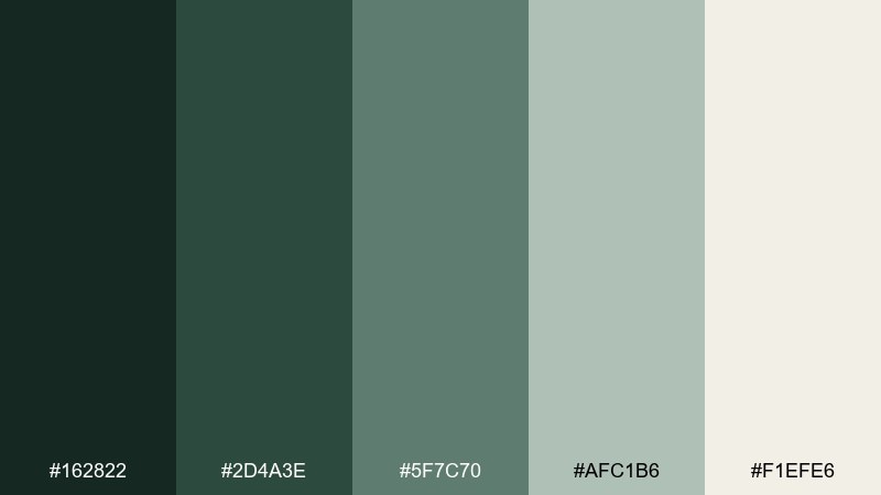 rainy canopy forest color palette with hex codes