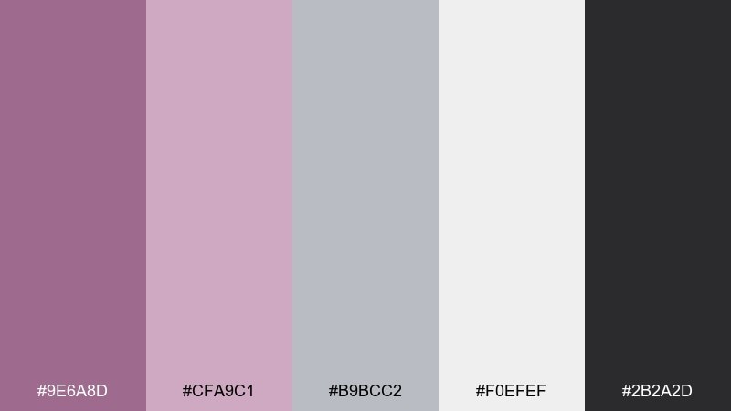 rainy concrete rose color palette with hex codes