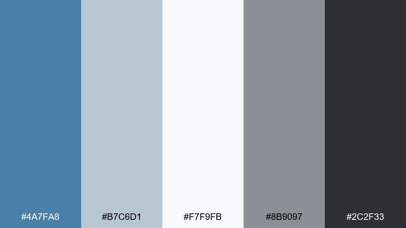 rainy day minimal color palette with hex codes