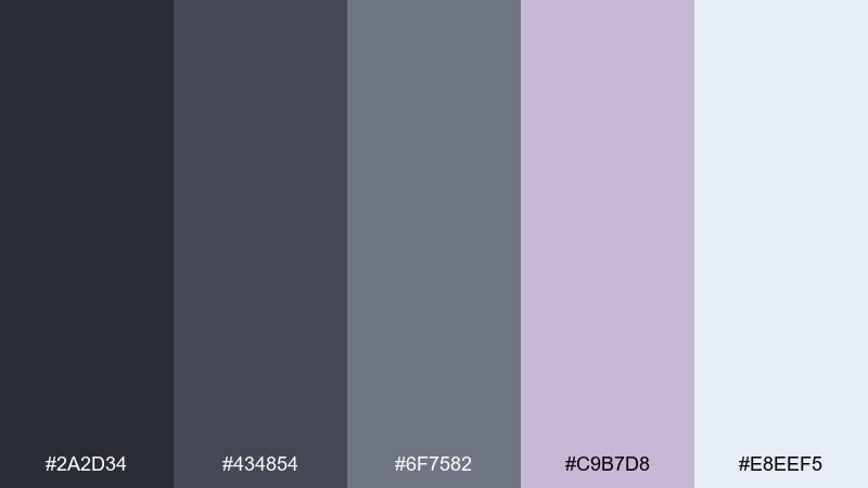 rainy day pastels dark gray color palette with hex codes